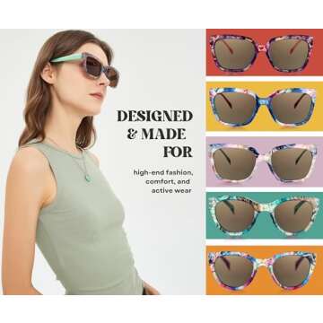 Leafael Women's Floral Cat Eye Sunglasses with UV Protection