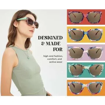 Leafael Women's Floral Cat Eye Sunglasses with UV Protection