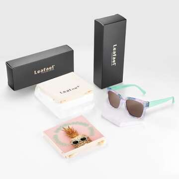 Leafael Women's Floral Cat Eye Sunglasses with UV Protection