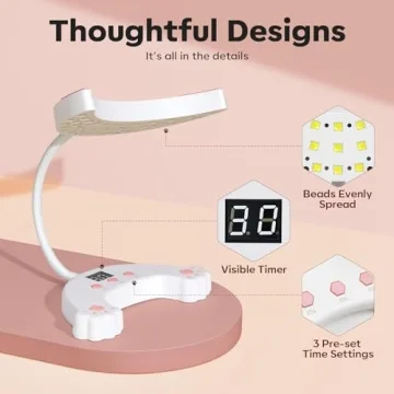 Modelones UV LED Nail Lamp, 48W Gooseneck Design for Gel Nails