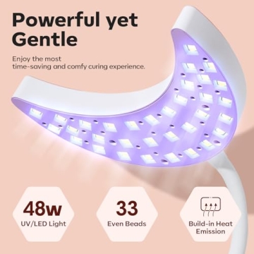 Modelones UV LED Nail Lamp, 48W Gooseneck Design for Gel Nails