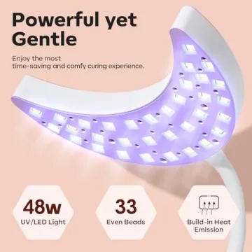 Modelones UV LED Nail Lamp, 48W Gooseneck Design for Gel Nails