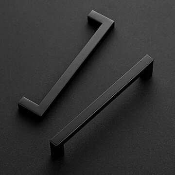 Ravinte 30 Pack 6-1/4 Inch Kitchen Square Cabinet Handles Matte Black Stainless Steel Drawer Pulls H...