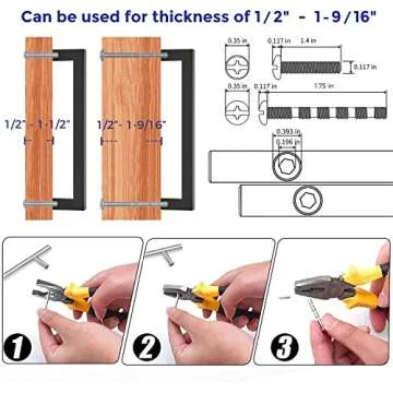 Ravinte 30 Pack 6-1/4 Inch Kitchen Square Cabinet Handles Matte Black Stainless Steel Drawer Pulls Hardware
