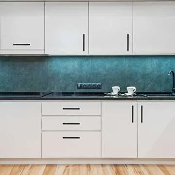 Ravinte 30 Pack 6-1/4 Inch Kitchen Square Cabinet Handles Matte Black Stainless Steel Drawer Pulls Hardware