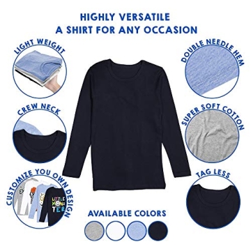 Brix Boys' Long Sleeve Tees - Soft Cotton 4-pk Shirts