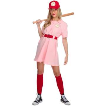 Morph - Pink Baseball Costume - Dottie Baseball Costume - Halloween Costumes For Women - Movie Chara...