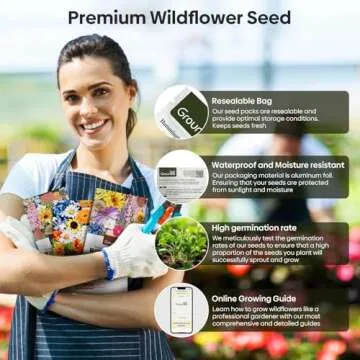 Wildflower Seeds Hummingbird and Butterfly Mix, 1 Oz, Package of 25,000+ Seeds, 24 Varieties Flowers Seeds to Plant Outside, Annual Perennial - Bulk Garden Seeds