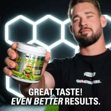 EHP Labs x Ghostbusters OxyShred Pre Workout Powder & Shredding Supplement - Preworkout Powder with Acetyl L Carnitine, Energy Boost Drink - Slimer Lime, 60 Servings