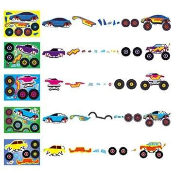 20 PCS Monster Truck Sticker Set for Kids Craft Activities