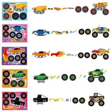 20 PCS Monster Truck Sticker Set for Kids Craft Activities