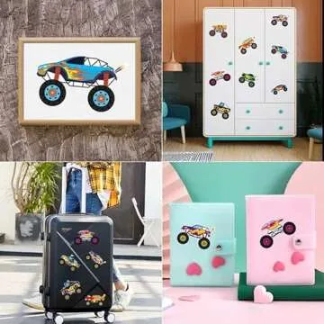20 PCS Monster Truck Sticker Set for Kids Craft Activities