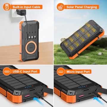 ERRBBIC 49800mAh Solar Charger Power Bank with Flashlight