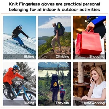 Bodvera Warm Knitted Fingerless Convertible Mittens