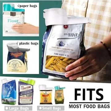 FCOZM Bag Clips for Food, Food Storage Sealing Clips with Pour Spouts, Kitchen Chip Bag Clips, Plastic Cap Sealer Clips, Great for Kitchen Food Storage and Organization