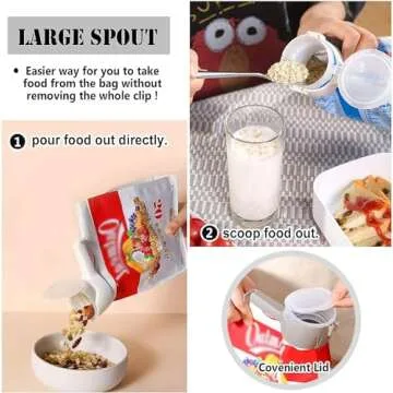 FCOZM Bag Clips for Food, Food Storage Sealing Clips with Pour Spouts, Kitchen Chip Bag Clips, Plastic Cap Sealer Clips, Great for Kitchen Food Storage and Organization