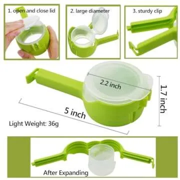 FCOZM Bag Clips for Food, Food Storage Sealing Clips with Pour Spouts, Kitchen Chip Bag Clips, Plastic Cap Sealer Clips, Great for Kitchen Food Storage and Organization