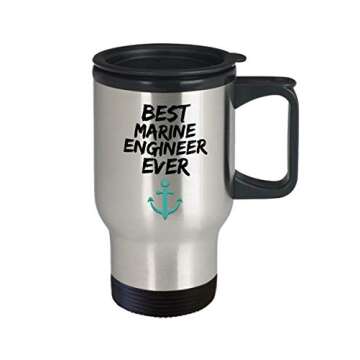 Marine Engineer Travel Mug Best Ever Funny Gift For Marine Enginer Coffee Tea Mugs 14oz Stainless St...