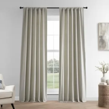 HPD Half Price Drapes French Linen Curtains 108 Inches Long for Bedroom & Living Room