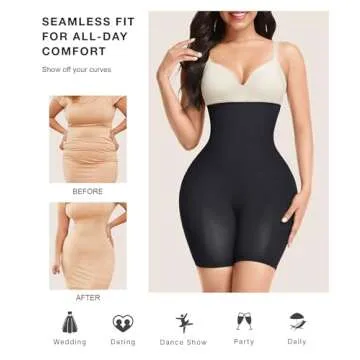 Lover-Beauty Fajas Colombianas Moldeadoras Tummy Control Shapewear Booty Lifting BBL Shorts Strapless Body Shaper, Black, XL/XXL