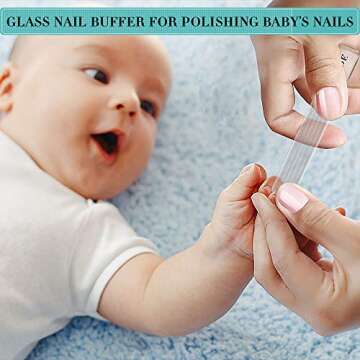 Glass Nail File - 2PC Upgrade Glass Nail Shiner for Natural Nails Nano Nail Buffers Crystal Polisher with Case, Professional Manicure Tools Kit for Acrylic Nail Care for Women and Girls