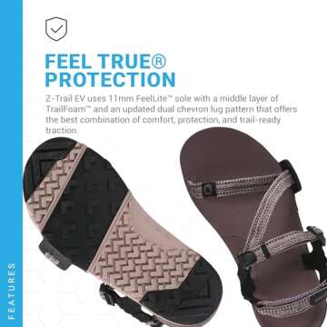 Xero Shoes Barefoot Sandals for Women | Z-Trail EV Hiking Sandals for Women | Zero Drop, Wide Toe Box, Minimalist | Dusty Rose, Size 5