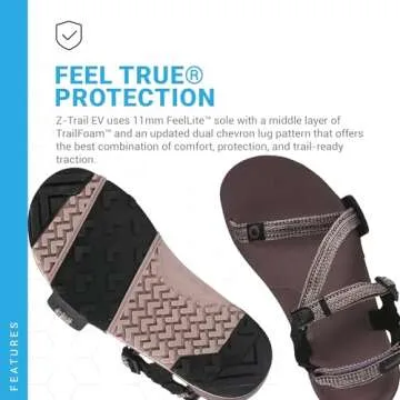 Xero Shoes Barefoot Sandals for Women | Z-Trail EV Hiking Sandals for Women | Zero Drop, Wide Toe Box, Minimalist | Dusty Rose, Size 5