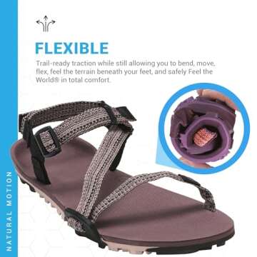 Xero Shoes Barefoot Sandals for Women | Z-Trail EV Hiking Sandals for Women | Zero Drop, Wide Toe Box, Minimalist | Dusty Rose, Size 5