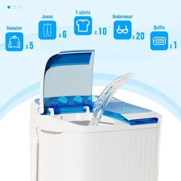 SUNCROWN Compact Twin Tub Portable Washing Machine 16lbs