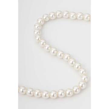 BABEYOND Round Imitation Pearl Necklace Wedding Pearl Necklace for Brides (Diameter of Pearl 8mm)