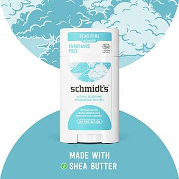 Schmidt's Aluminum Free Natural Deodorant for Women and Men, Fragrance Free for Sensitive Skin with 24 Hour Odor Protection, Certified Cruelty Free, Vegan Deodorant, 3.25 oz