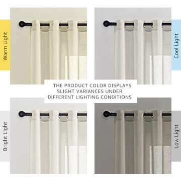 NICETOWN Semi Sheer Linen Curtains for Stylish Privacy - 84" Long 2 Panels