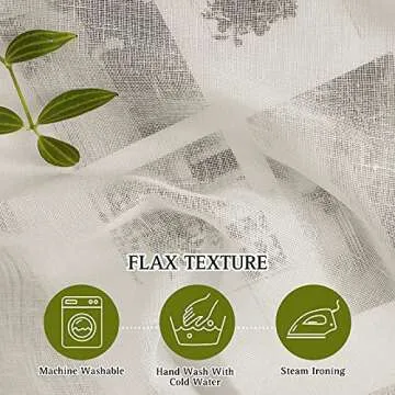 NICETOWN Semi Sheer Linen Curtains for Elegant Home Style