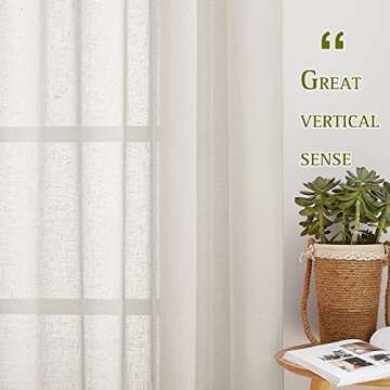 NICETOWN Semi Sheer Linen Curtains for Elegant Home Style