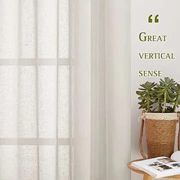 NICETOWN Semi Sheer Linen Curtains for Elegant Home Style