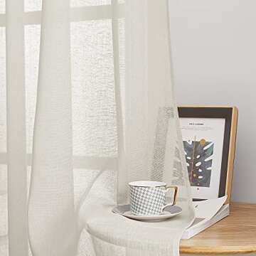 NICETOWN Semi Sheer Linen Curtains for Elegant Home Style