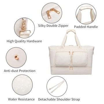 Stylish Weekender Bag with Shoe Compartment for Travel