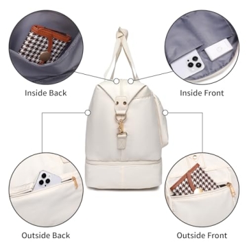 Stylish Weekender Bag with Shoe Compartment for Travel