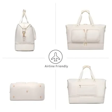 Stylish Weekender Bag with Shoe Compartment for Travel