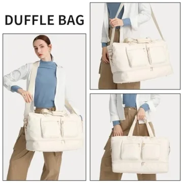 Stylish Weekender Bag with Shoe Compartment for Travel