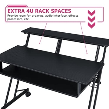 Acme Suitor Studio Desk with Keyboard Tray in Black