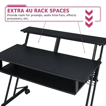 Acme Suitor Studio Desk with Keyboard Tray in Black
