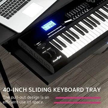 Acme Suitor Studio Desk with Keyboard Tray in Black