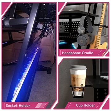 Acme Suitor Studio Desk with Keyboard Tray in Black