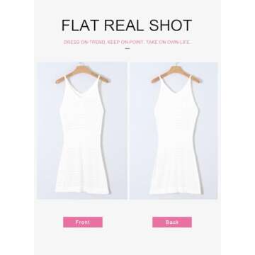 Dokotoo Sexy Swim Cover Up for Women 2025 Summer Fashion Scoop Neck Sleeveless Crochet Hollow Out Knit Mesh Spaghetti Straps Swimsuit Bikini Beach Dress Cruise Essentials Outfits All White Medium