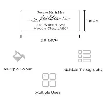 Docvania Personalized Return Address Labels,Available in White, Clear, laser, Gold or Silver Labels,Set of 150 Simple Unique Design Custom Mailing Labels for Envelopes