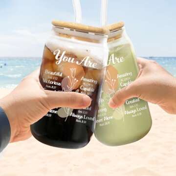 AGOT Christian Gifts for Women - Birthday Gifts Ideas for Best Friend Sister Mom Inspirational Religious Encouraging Thank You Gifts 16 Oz Can Glass