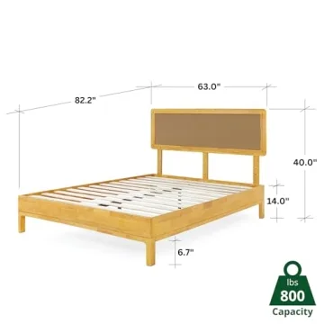 Bme Nipe Queen Bohemian Bed Frame - Rustic Style