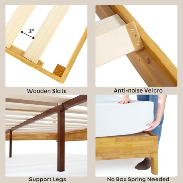 Bme Nipe Queen Bohemian Bed Frame - Rustic Style