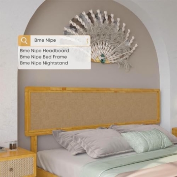 Bme Nipe Queen Bohemian Bed Frame - Rustic Style